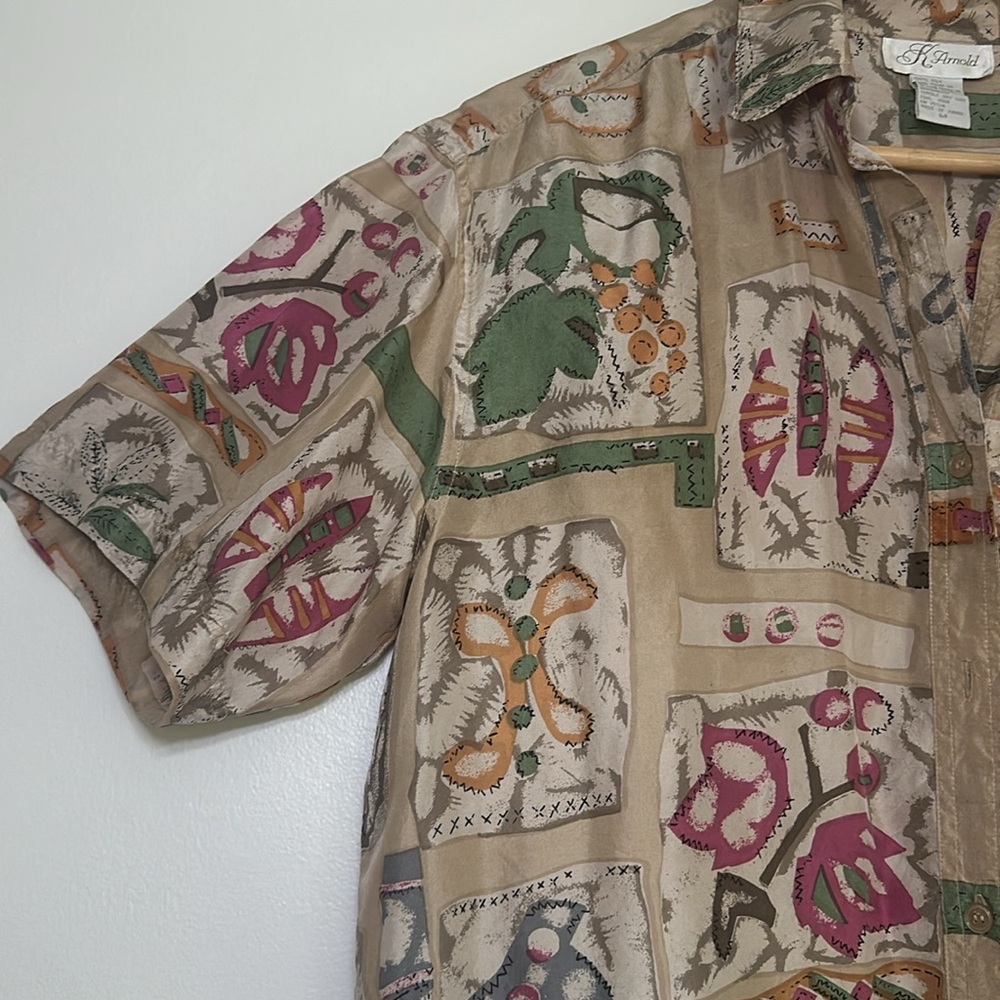 Retro Silk Button Down - Picture 4 of 5